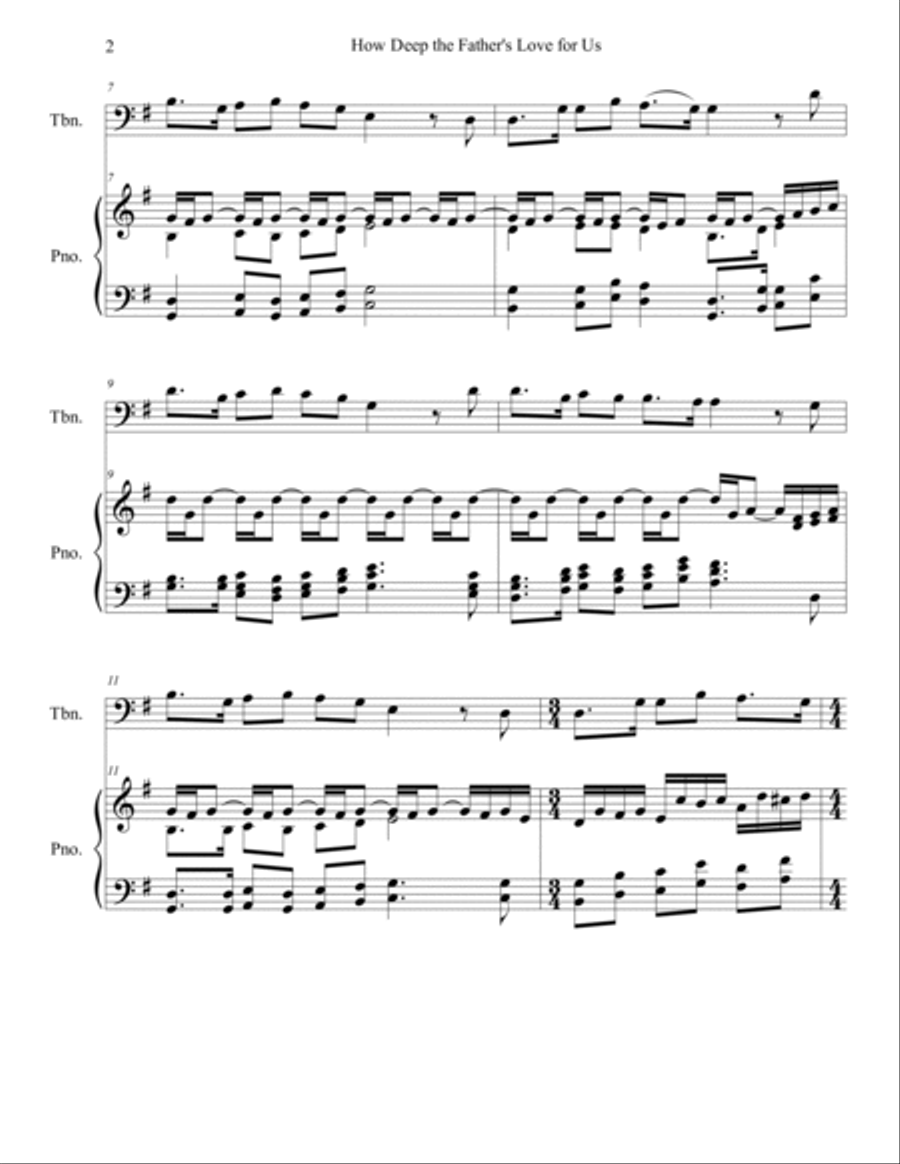 How Deep The Father's Love For Us Piano scores gallery preview page 2