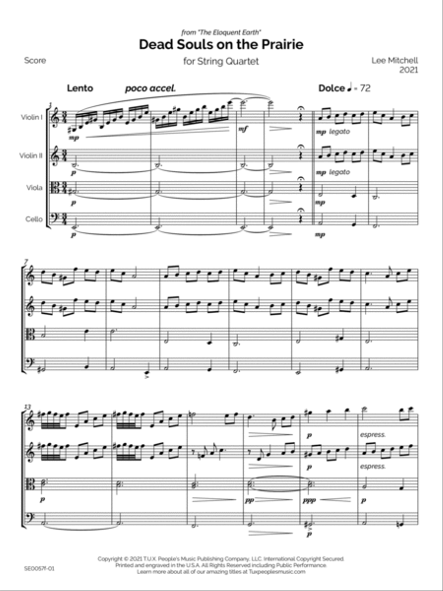 Dead Souls on the Prairie String Quintet scores gallery preview page 4