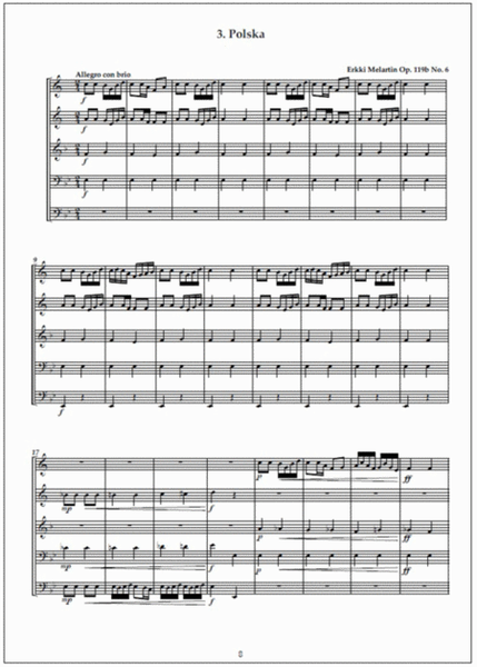 Three pieces for brass quintet - Score & parts