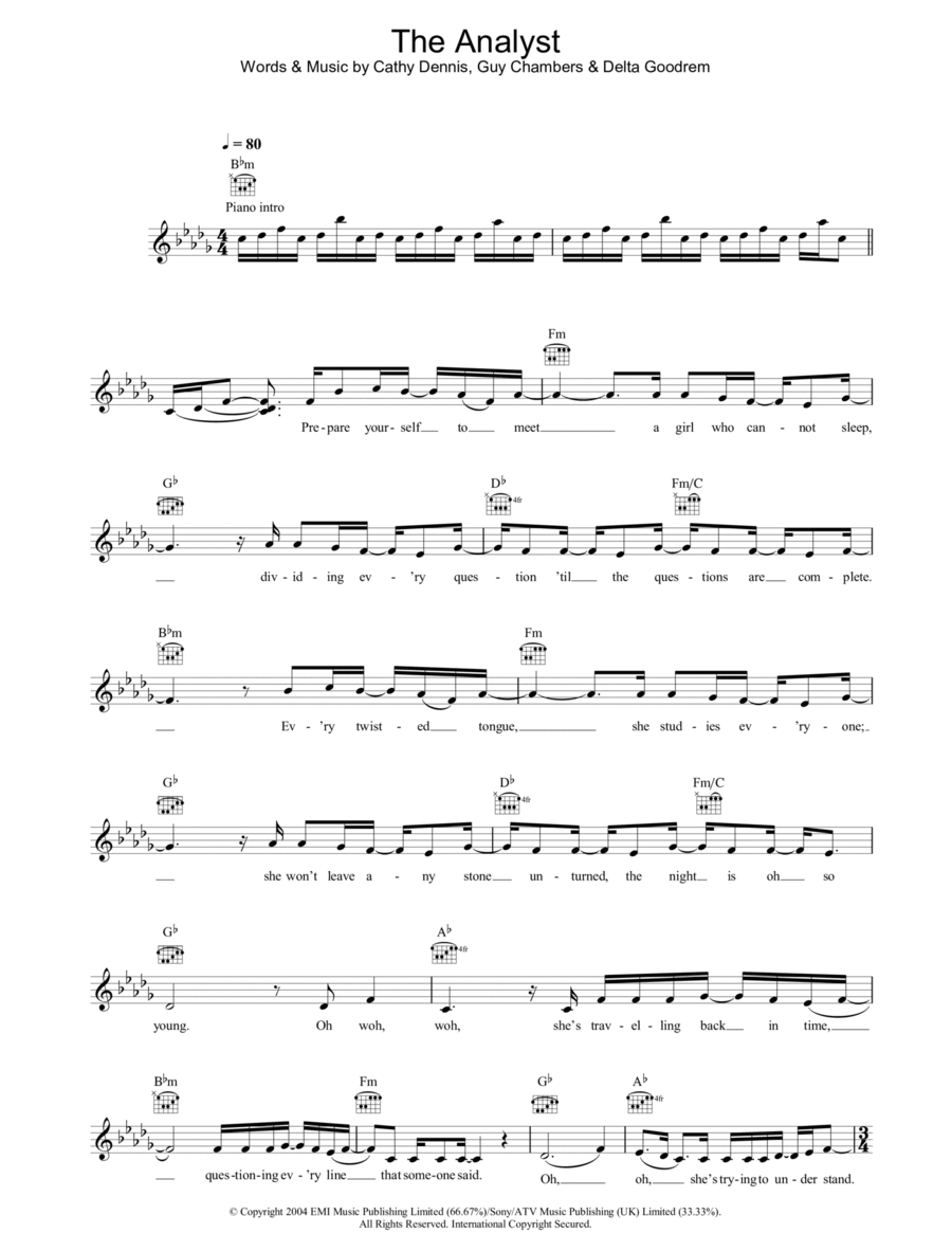 The Analyst Piano scores gallery preview page 1