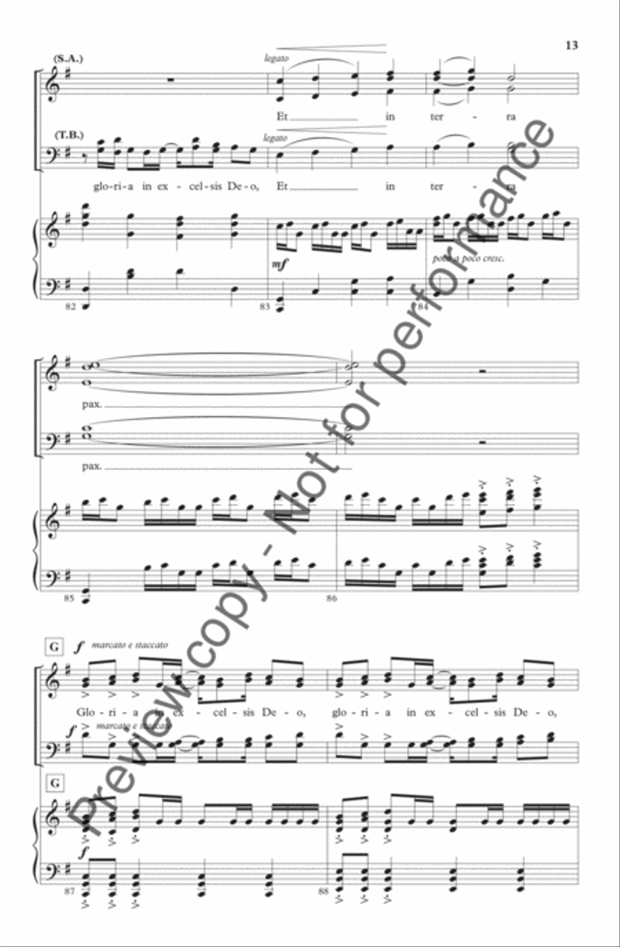 Gloria in Excelsis (from LUX) 4-Part scores gallery preview page 13