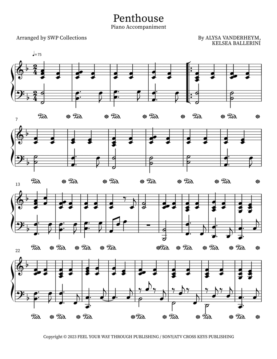 Penthouse Easy Piano scores gallery preview page 1