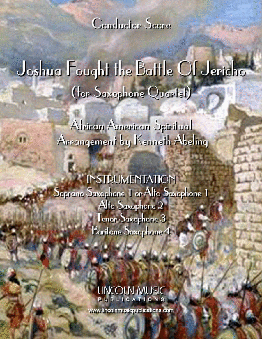 Joshua Fought the Battle of Jericho (for Saxophone Quartet SATB or AATB) Saxophone Quartet scores gallery preview page 1