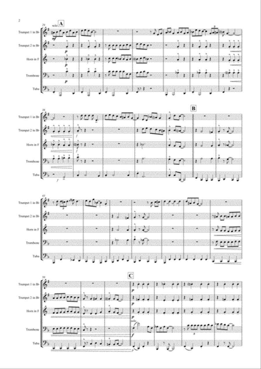 Who has got the blues? - You & you & you :-) - Brass Quintet Brass Quintet scores gallery preview page 2