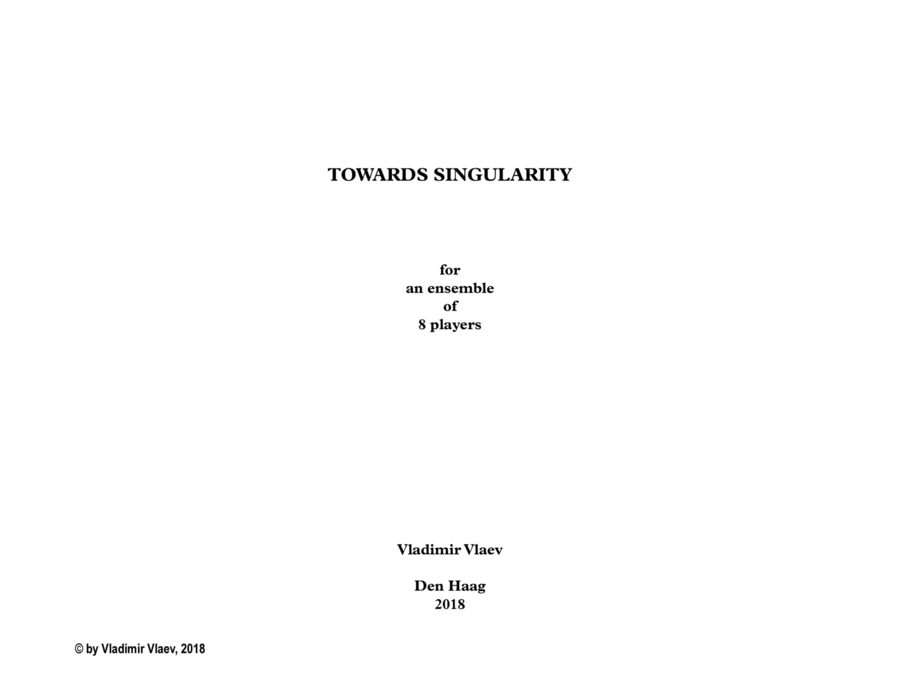 Towards Singularity for an ensemble of 8 instruments Chamber Music scores gallery preview page 1