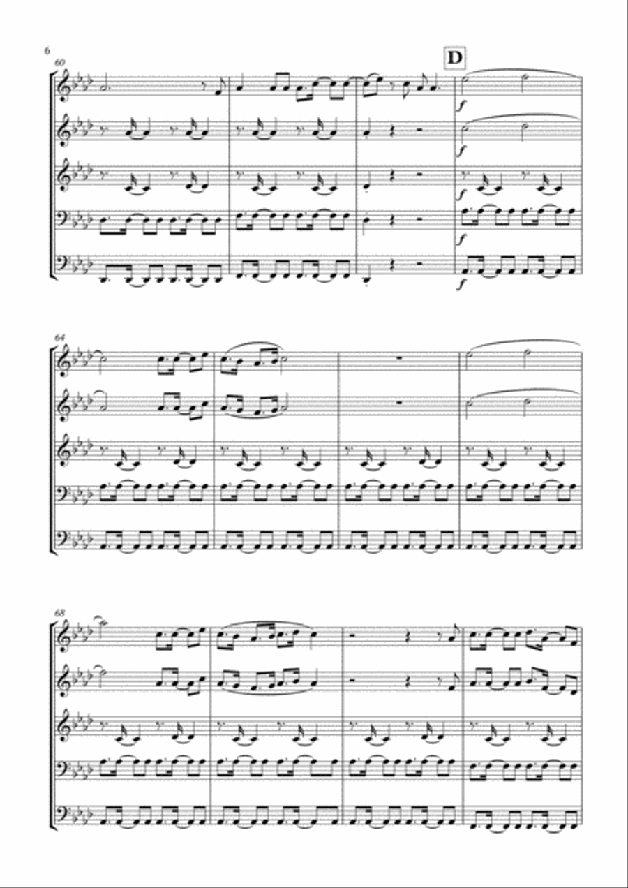 I Lived I Lived Brass Ensemble scores gallery preview page 6