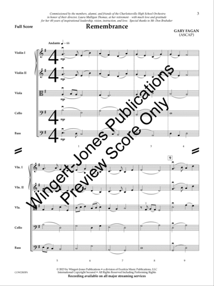 Rememberance String Orchestra scores gallery preview page 4