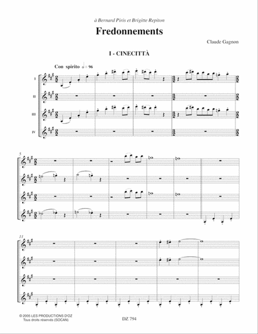 Fredonnements - Cinecitta Guitar Ensemble scores gallery preview page 3