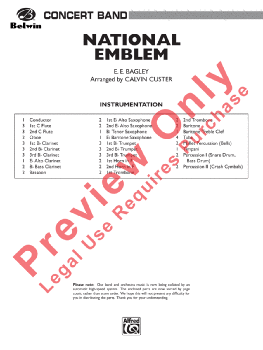 National Emblem Concert Band scores gallery preview page 2
