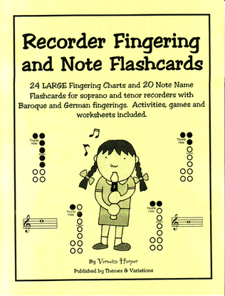 Recorder Fingering and Note Name Flashcards
