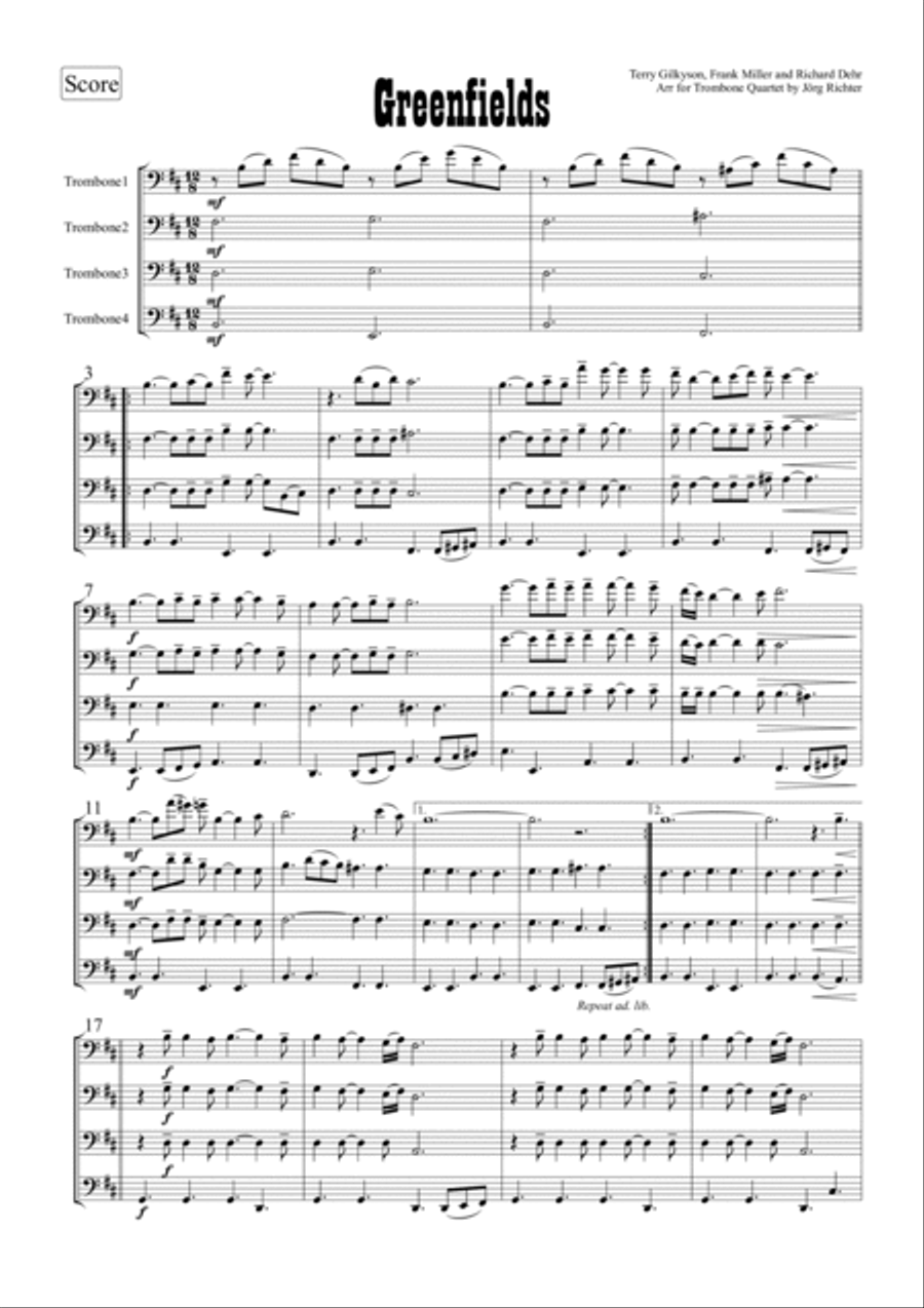 Greenfields Brass Quartet scores gallery preview page 2