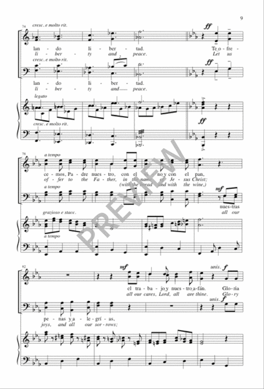 Te Ofrecemos Padre Nuestro / Let Us Offer to the Father 4-Part scores gallery preview page 10
