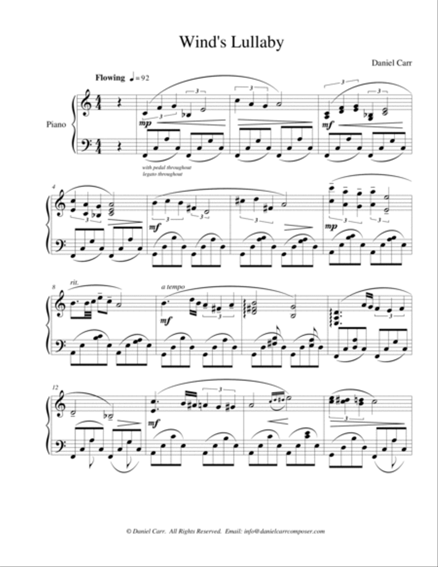 Wind's Lullaby for Solo Piano Piano Solo scores gallery preview page 3