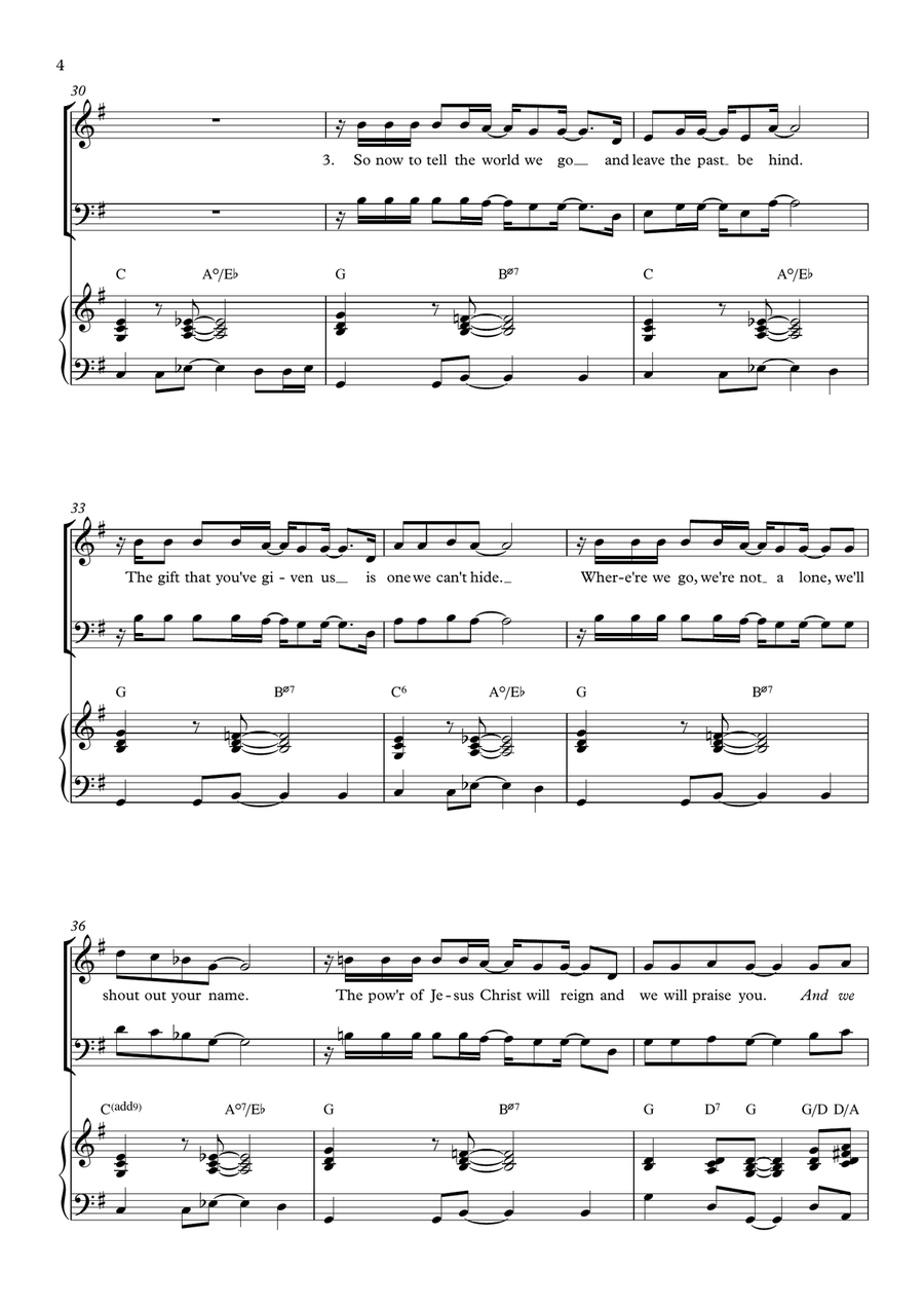 The Power of Jesus Christ will Reign 4-Part scores gallery preview page 4