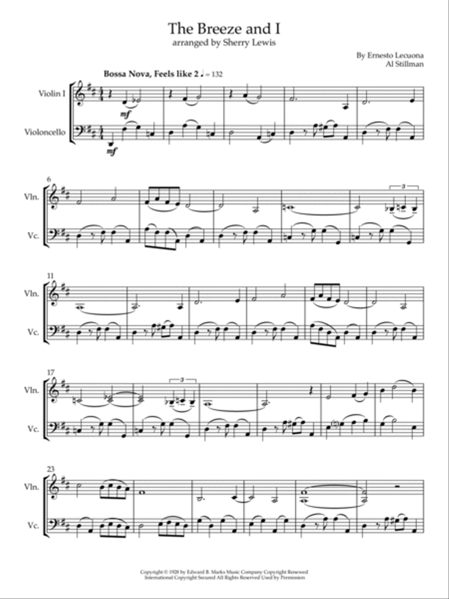 The Breeze And I String Duet scores gallery preview page 3