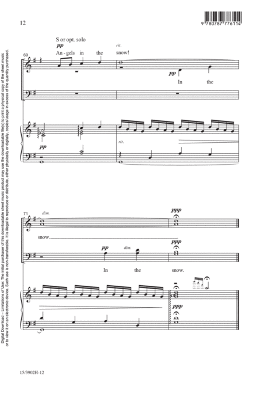 Snow Angels 4-Part scores gallery preview page 12