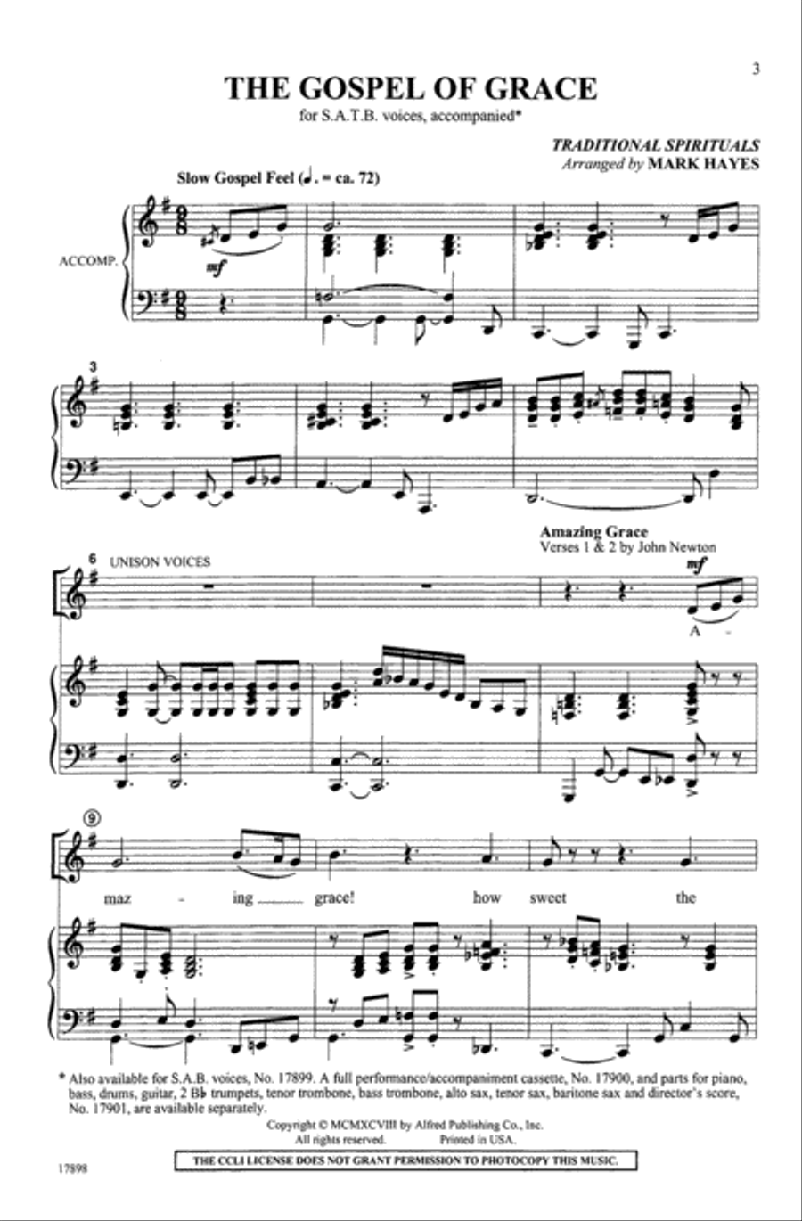 The Gospel of Grace 4-Part scores gallery preview page 3