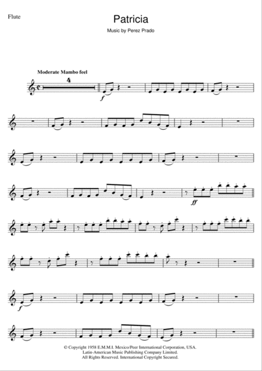 Patricia Flute Solo scores gallery preview page 1
