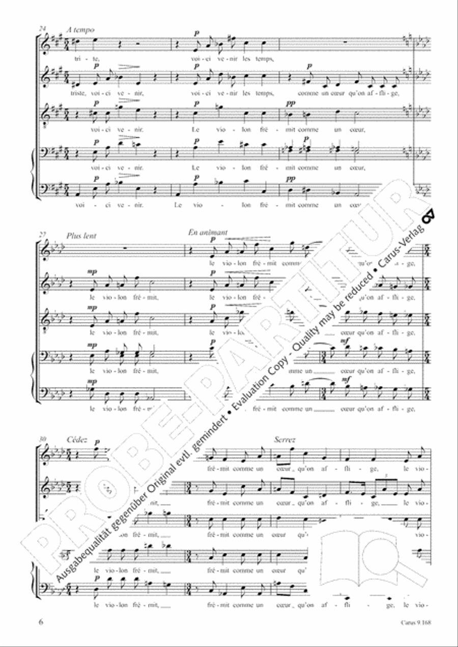 Les sons et les parfums tournent dans l'air du soir Choir scores gallery preview page 7