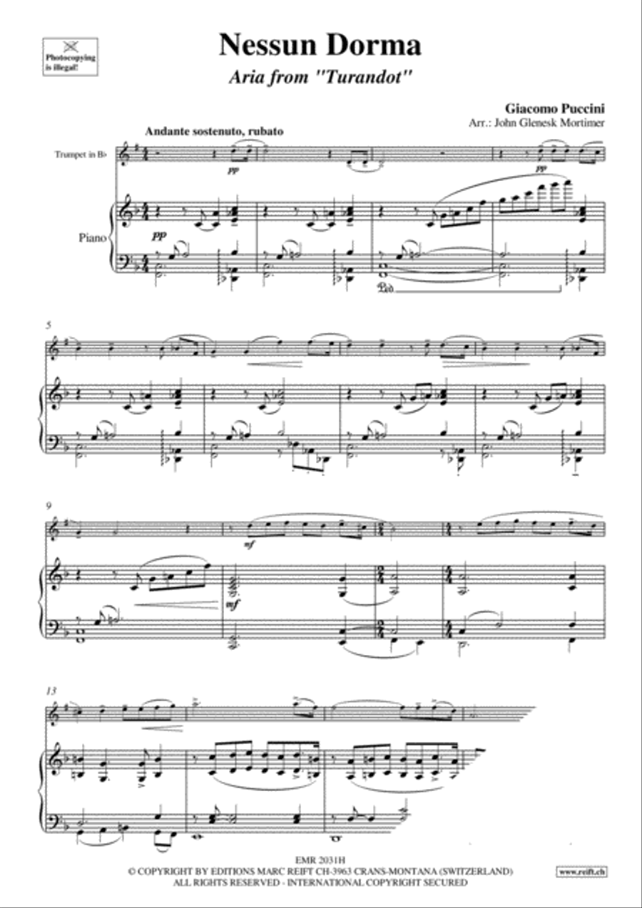 Nessun Dorma Nessun Dorma Cornet scores gallery preview page 4