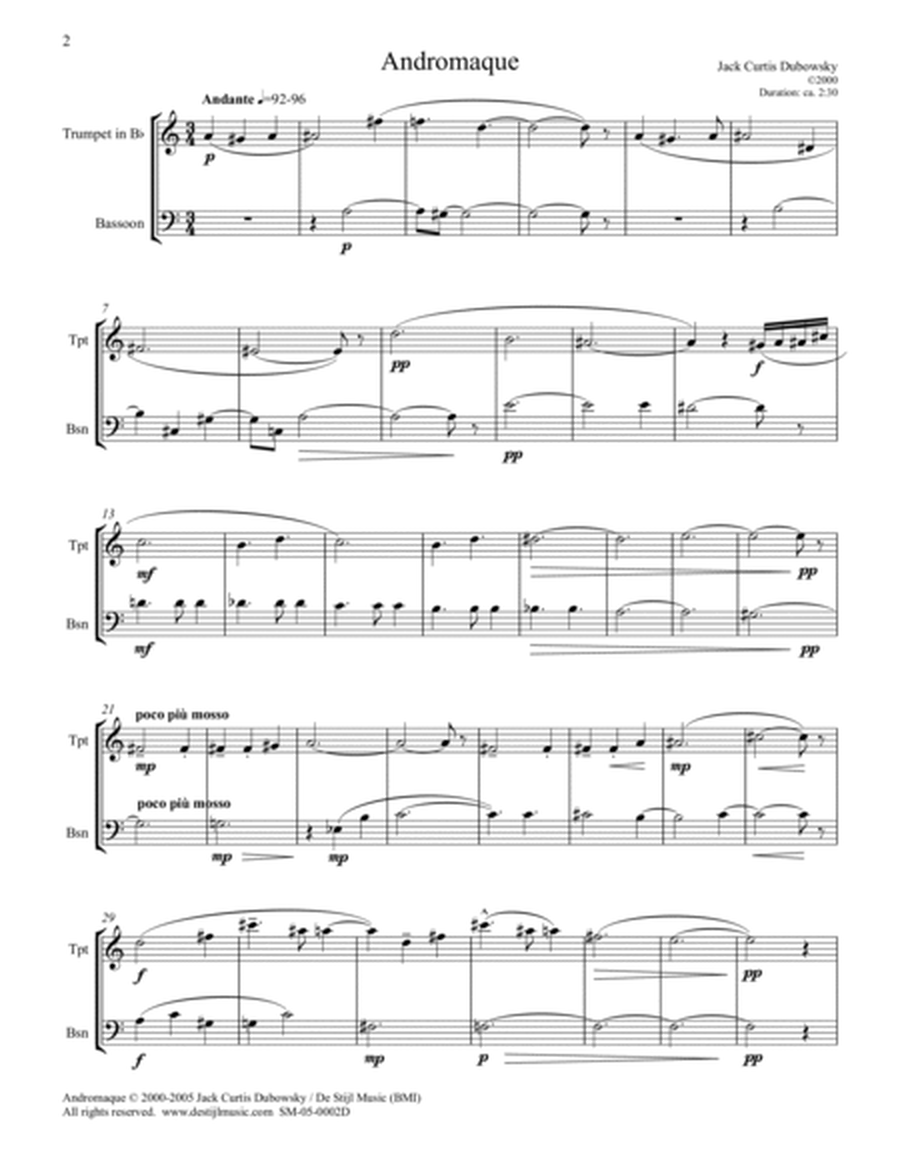 Andromaque : Six Bongatelles (Tpt in Bb/Bassoon)