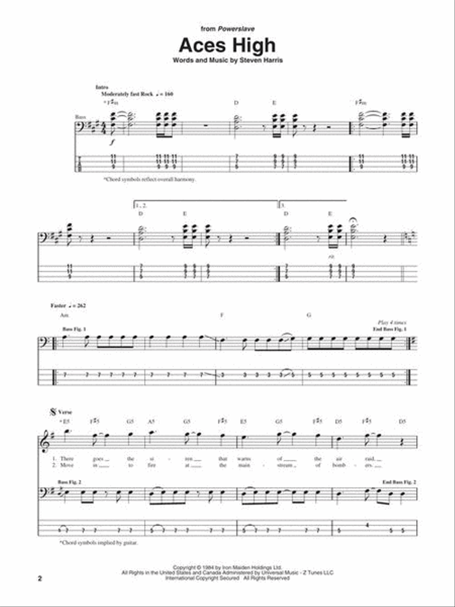 Iron Maiden Bass Anthology Bass Guitar Tablature scores gallery preview page 4