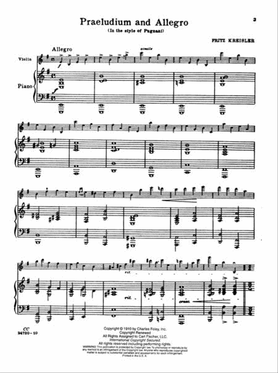 Praeludium and Allegro (In the Style of Pugnani) Violin Solo scores gallery preview page 2
