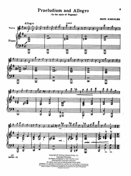 Praeludium and Allegro (In the Style of Pugnani)
