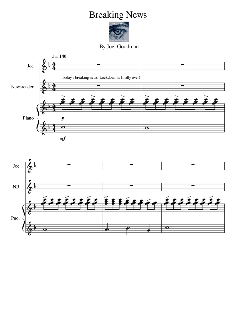 Breaking News Piano scores gallery preview page 1