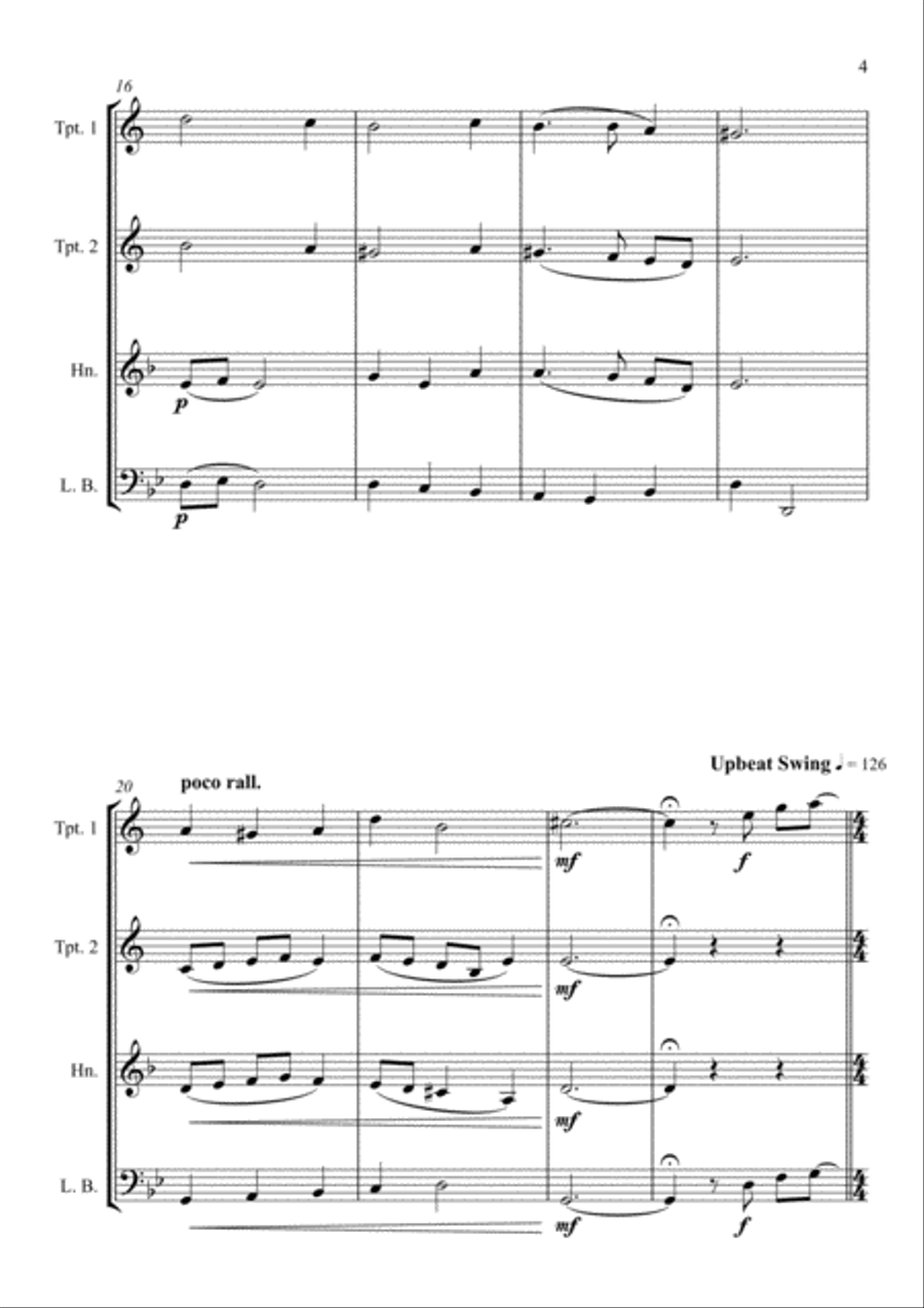 Coventry Carol - Jazz Carol for Brass Quartet Brass Quartet scores gallery preview page 5