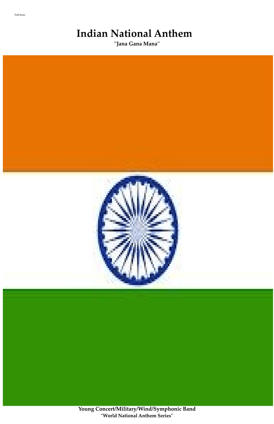 Indian National Anthem for Young Symphonic Concert/Military/Wind band Concert Band scores gallery preview page 1