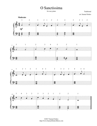 O Sanctissima (Oh, How Joyfully) - for easy piano