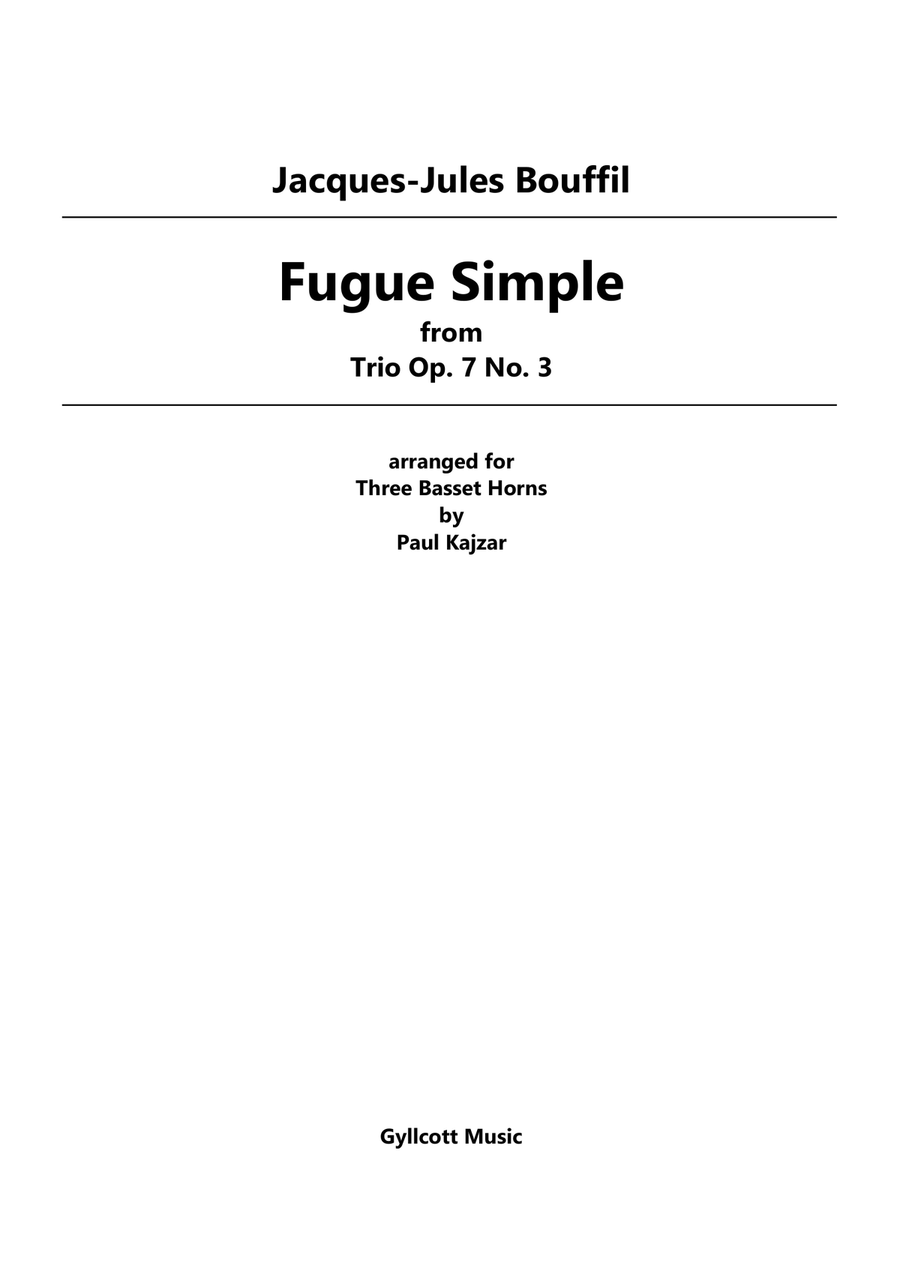 Fugue Simple (Three Basset Horns) Woodwind Trio scores gallery preview page 1