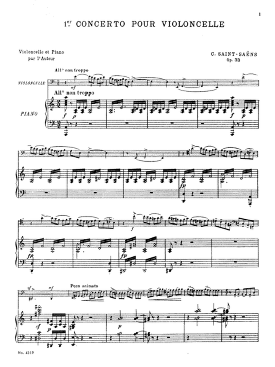 Saint-Saëns: Cello Concerto, Op. 33 (Transcribed)