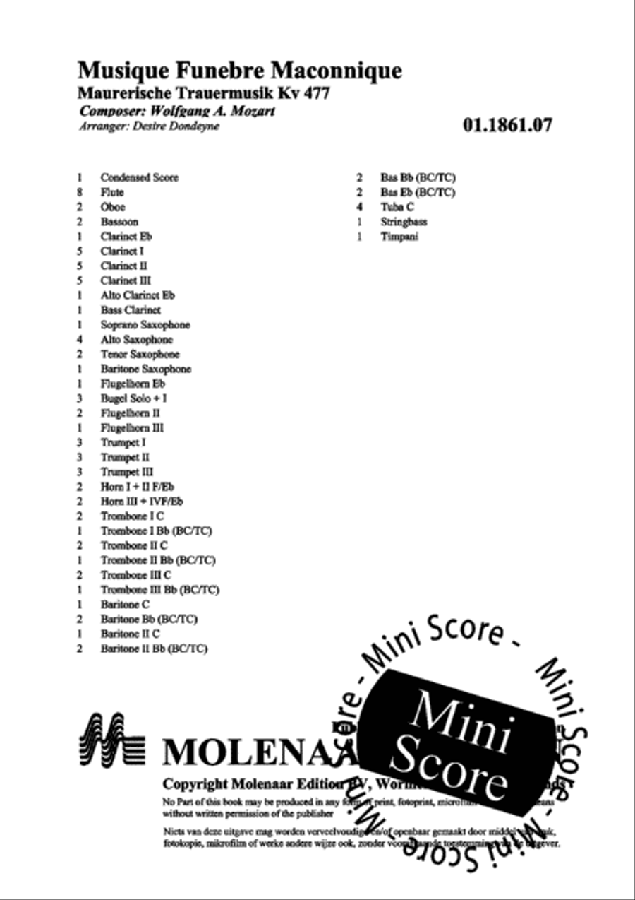 Musique Funebre Maconnique Concert Band scores gallery preview page 4