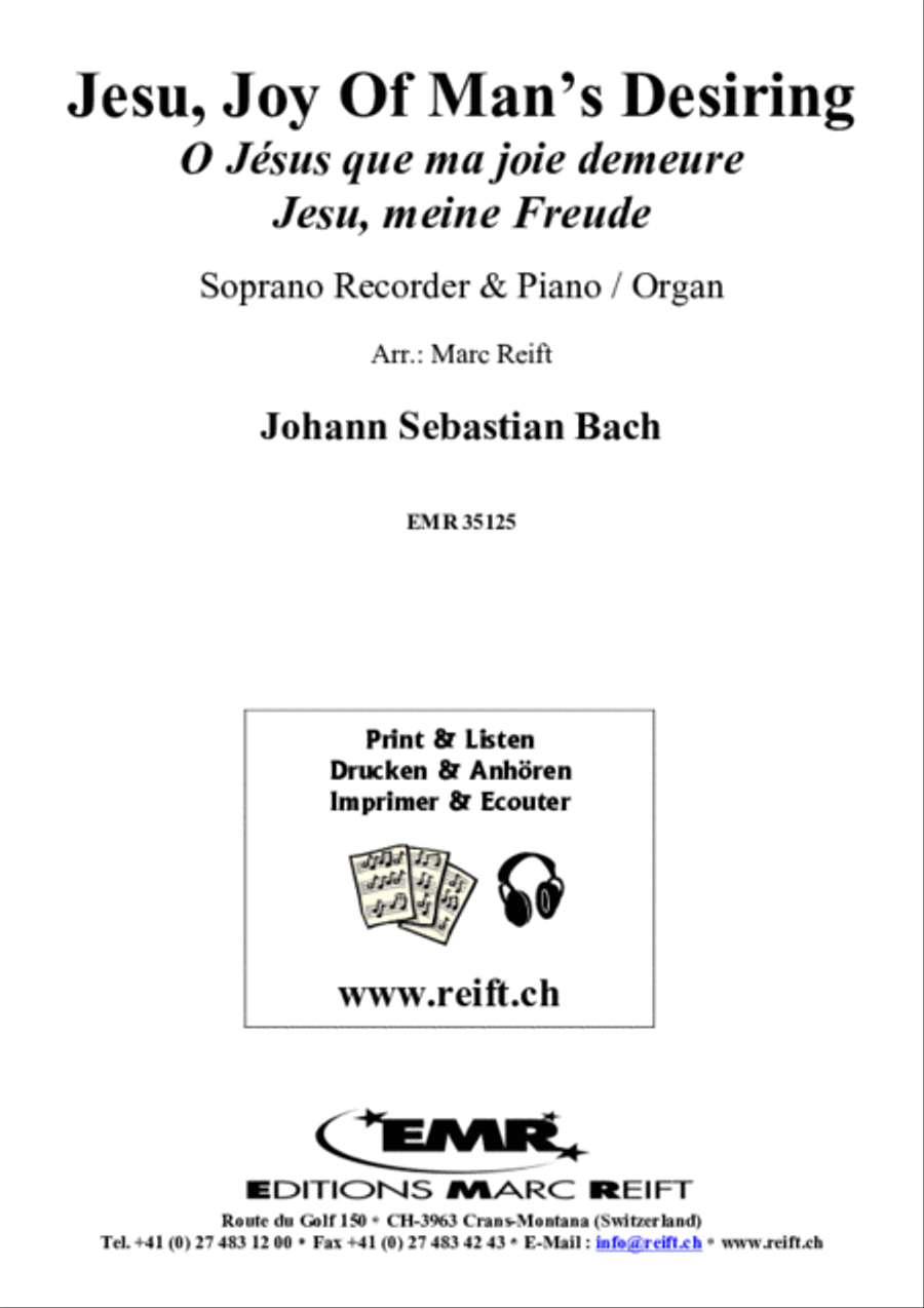 Jesu, Joy Of Man's Desiring Soprano Recorder scores gallery preview page 2