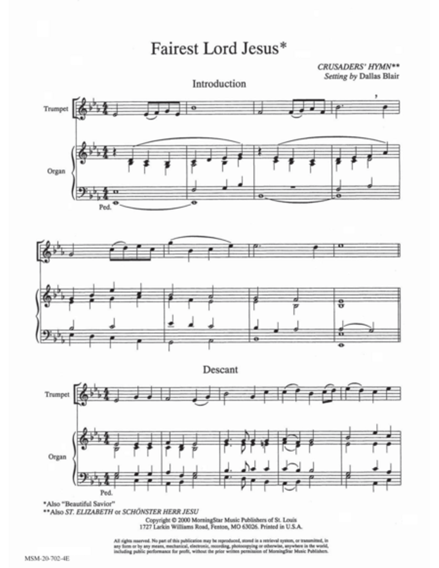 Fairest Lord Jesus Trumpet scores gallery preview page 1