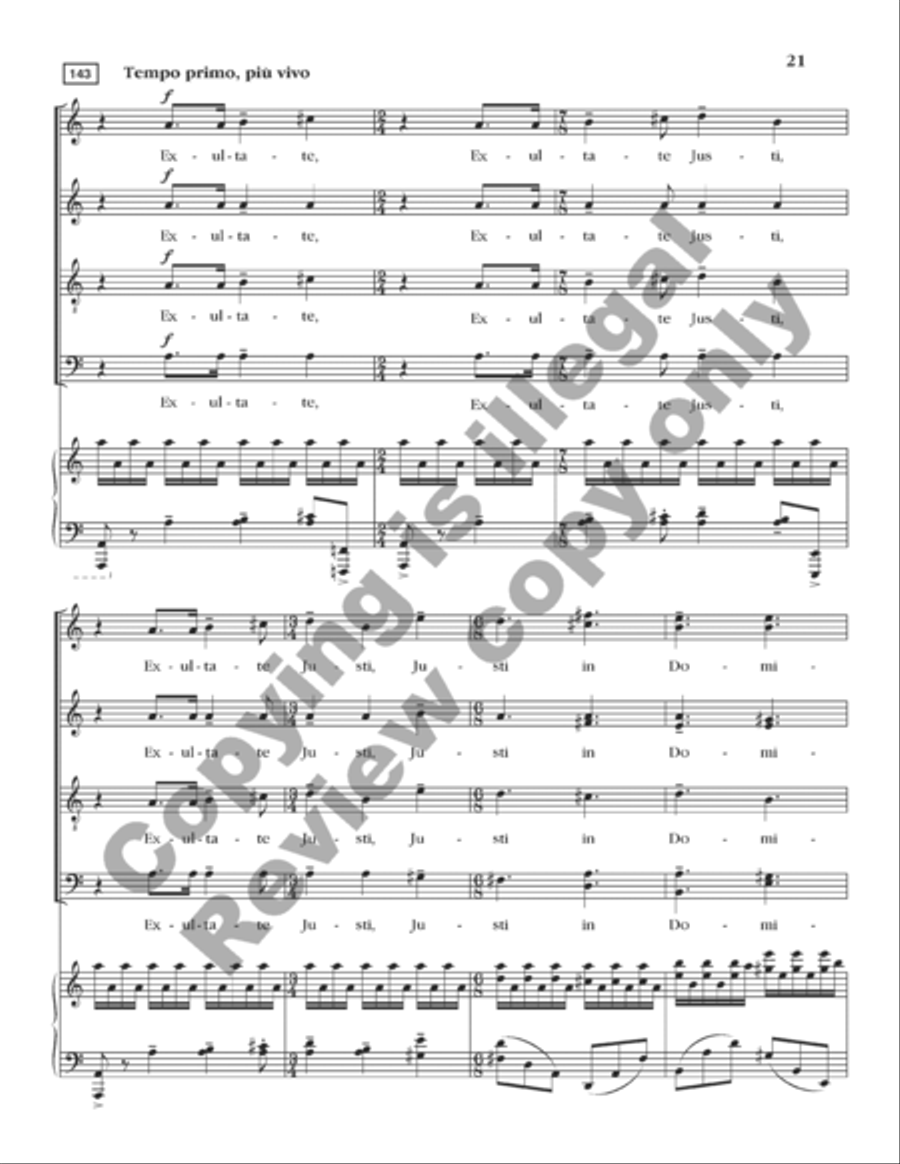 Exultate Justi 4-Part scores gallery preview page 36