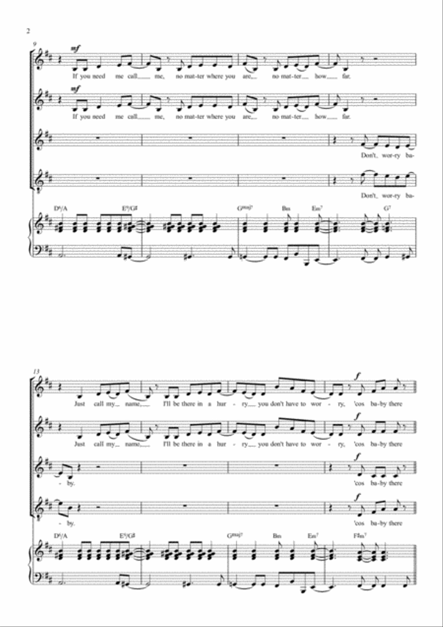 Ain't No Mountain High Enough 4-Part scores gallery preview page 2