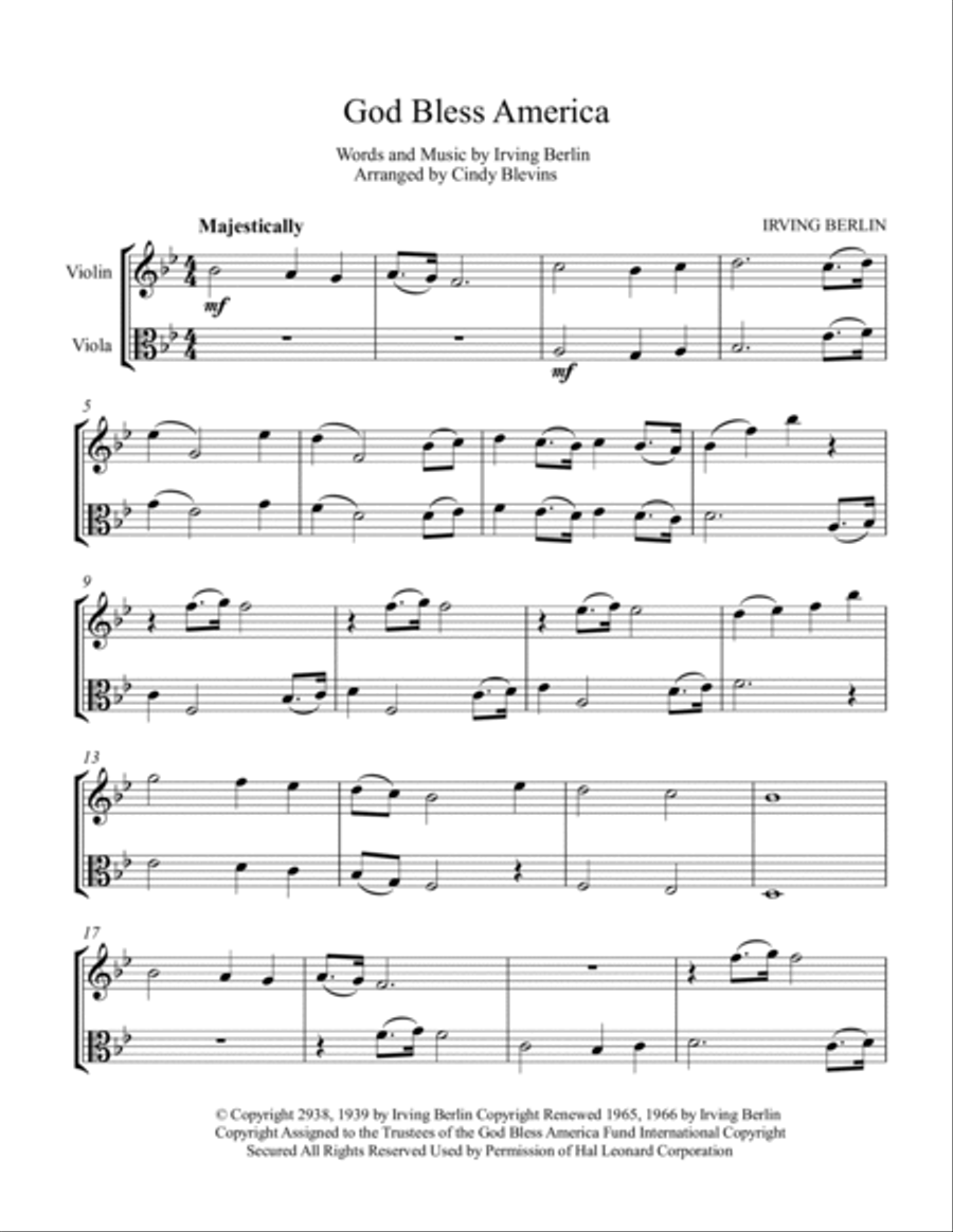 God Bless America ® God Bless America ® String Duet scores gallery preview page 2