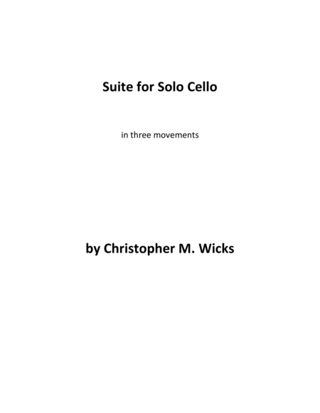 Suite for Solo Cello image number null