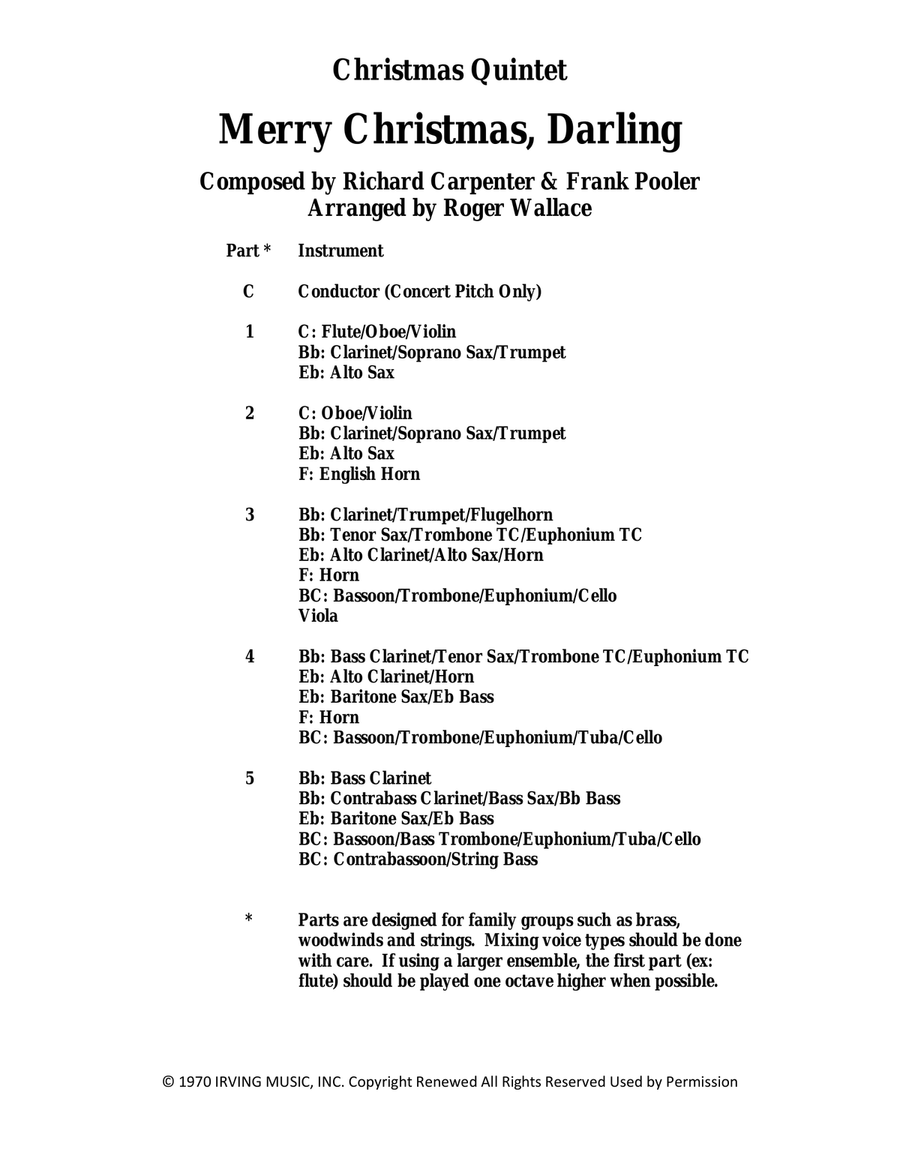 Merry Christmas, Darling Brass Ensemble scores gallery preview page 1