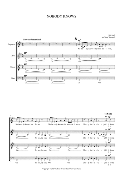 Nobody Knows (SATB) image number null