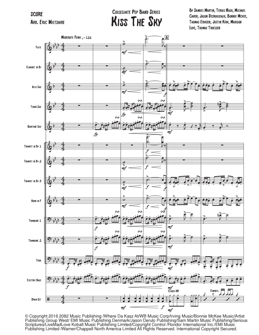 Kiss The Sky Kiss The Sky Marching Band scores gallery preview page 1