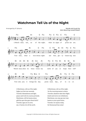 Watchman Tell Us of the Night (Key of F Minor)