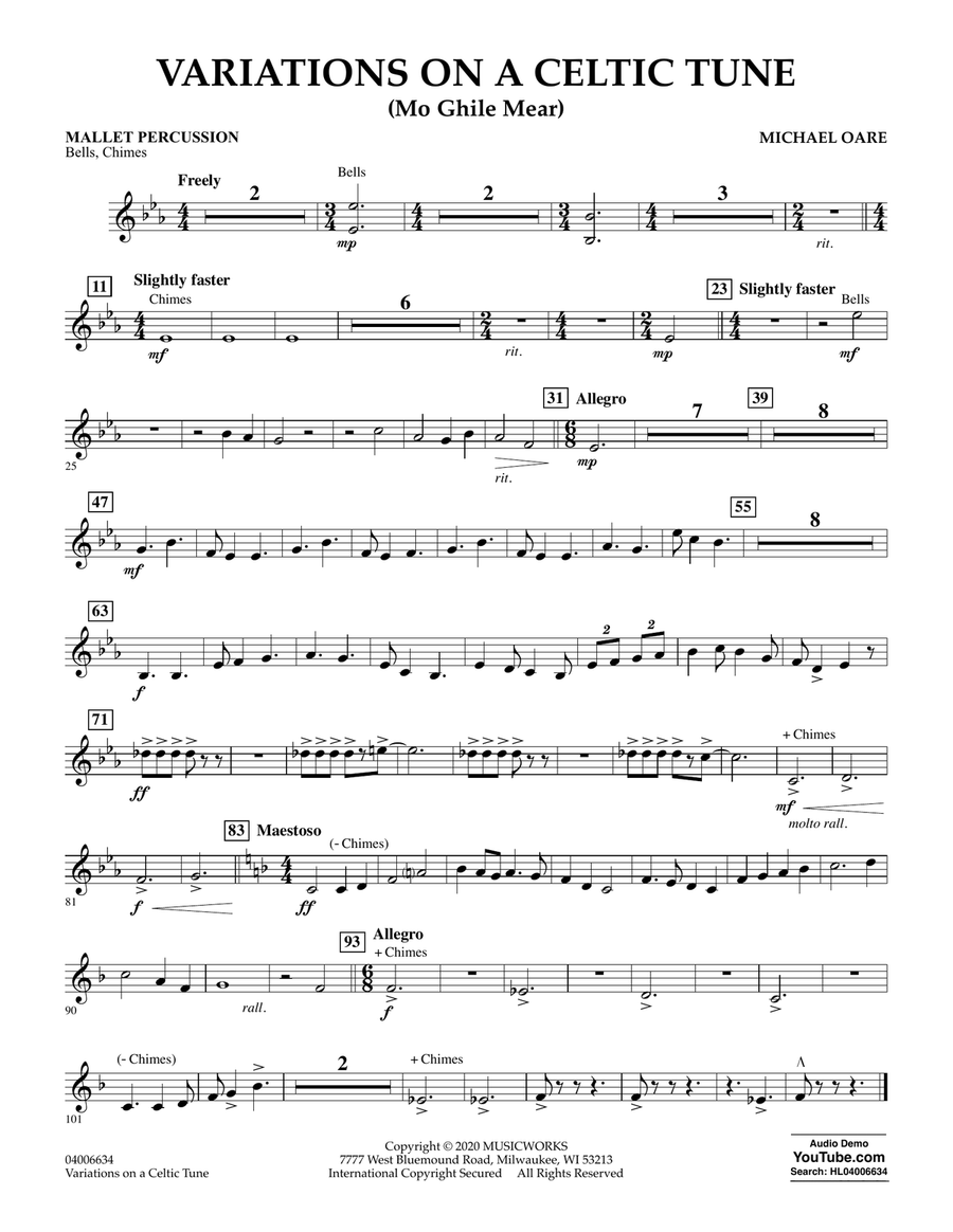 Variations on a Celtic Tune (Mo Ghile Mear) - Mallet Percussion Concert Band scores gallery preview page 1
