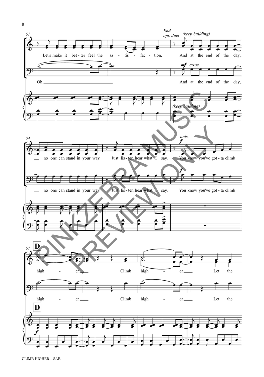 Climb Higher (SAB) 3-Part scores gallery preview page 9