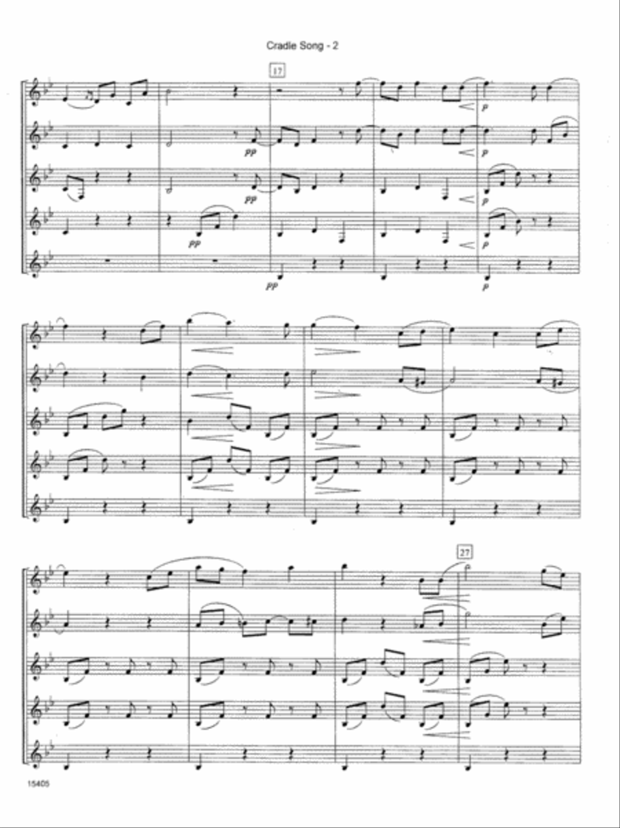 Cradle Song B-Flat Clarinet scores gallery preview page 3