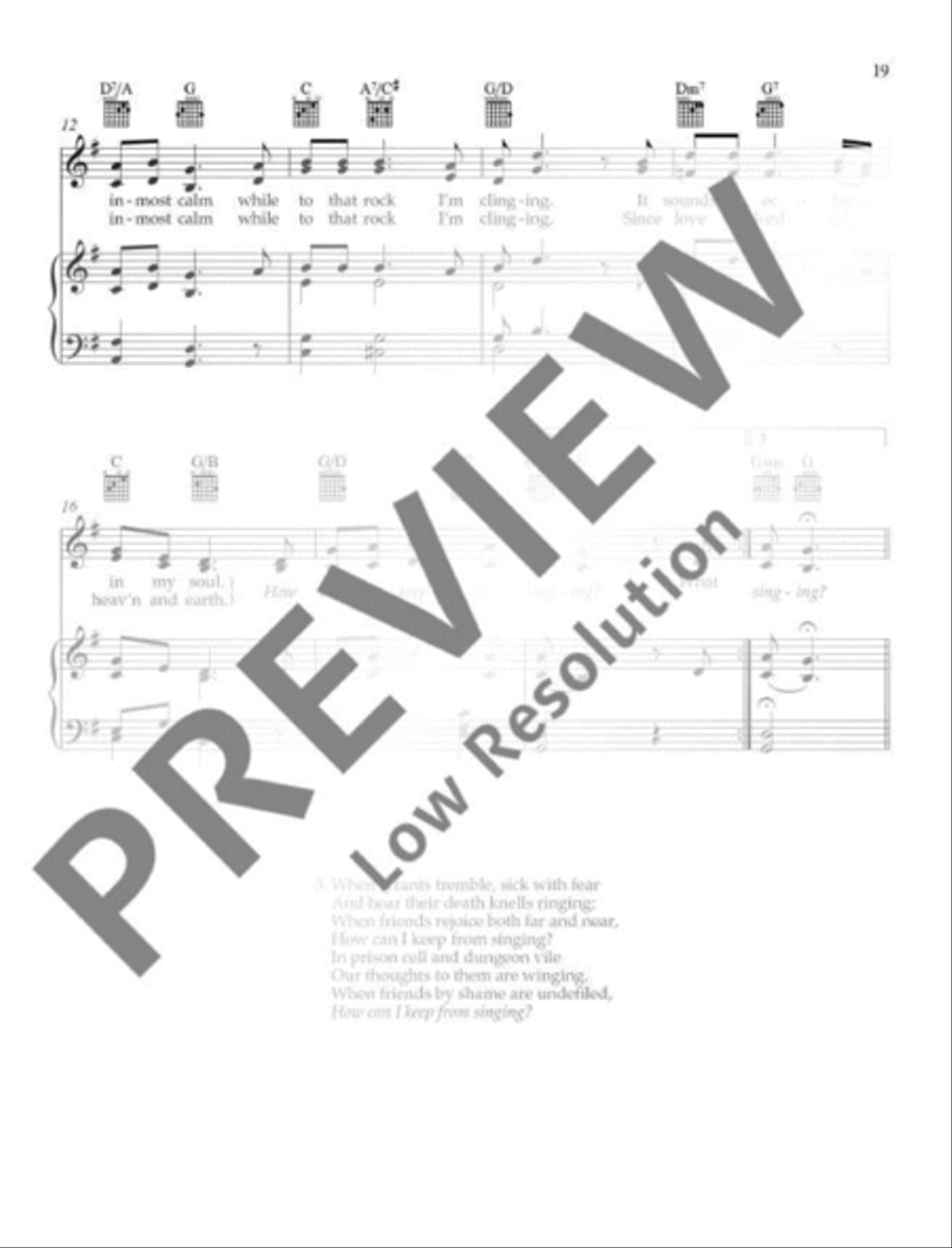 How Can I Keep from Singing? Piano, Vocal, Guitar scores gallery preview page 3