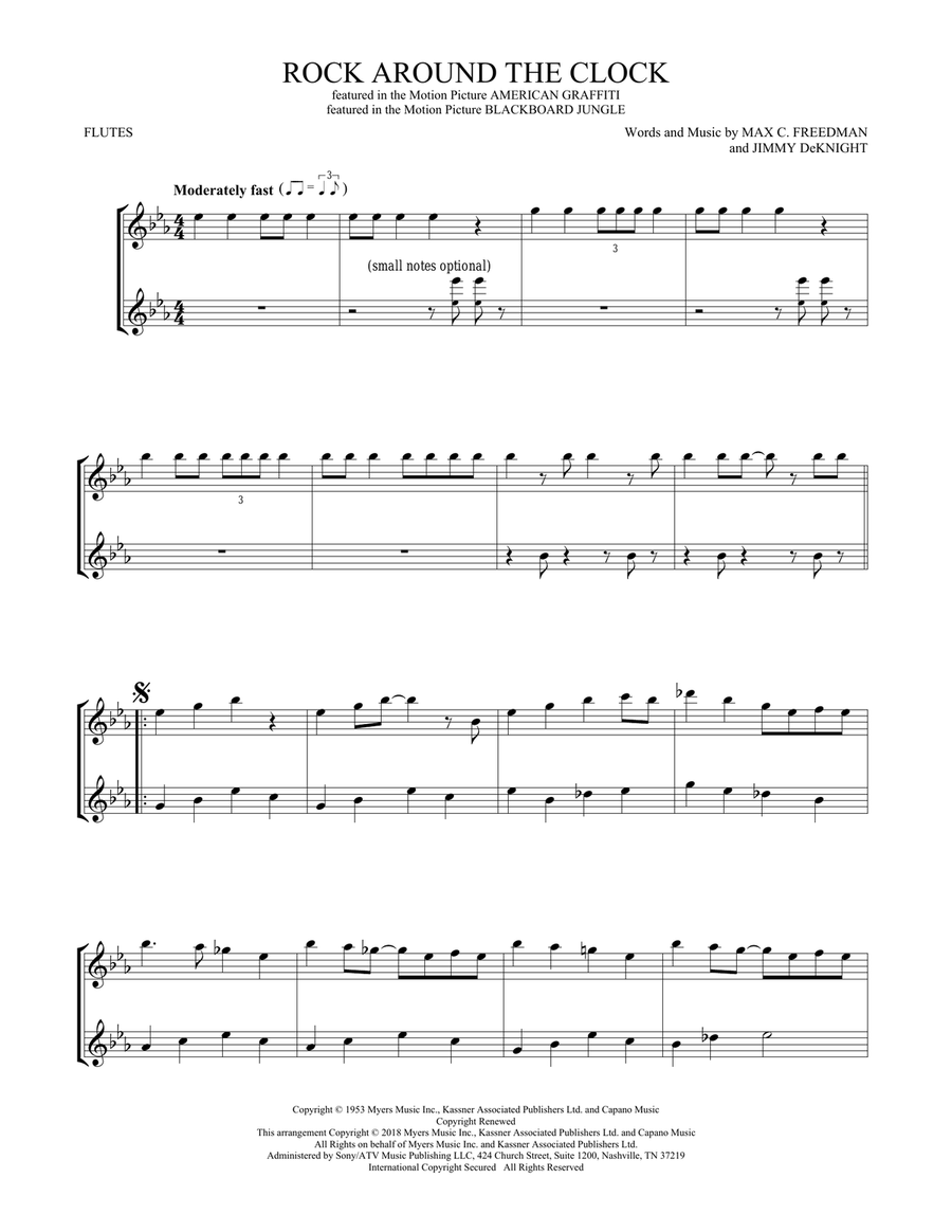 Rock Around The Clock Rock Around The Clock Flute Duet scores gallery preview page 1